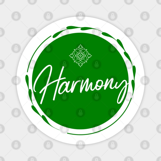 Harmony, high vibration word Magnet by Sadie's Designs